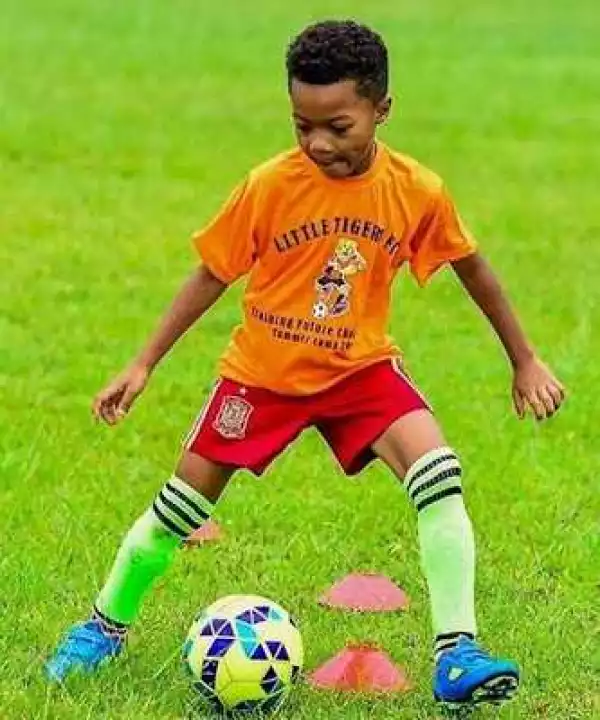 Peter Okoye & Wife Compare Their Son to Neymar as He Turns 8